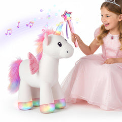 iPlay plush magic unicorn toy wand for imaginative play