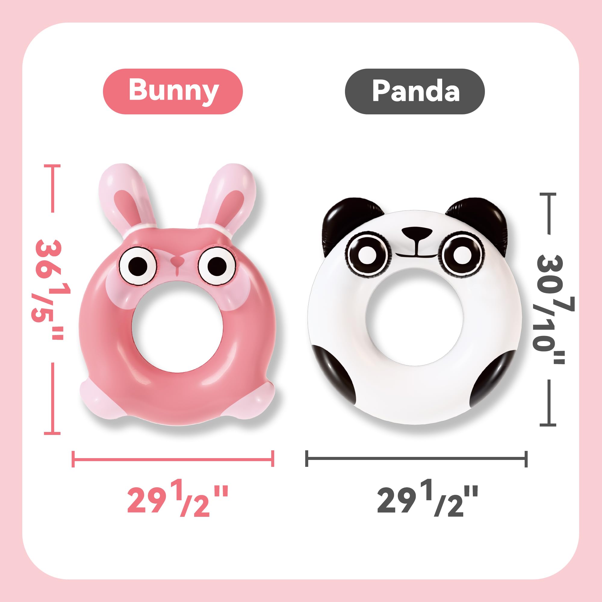 iplay Pool Wave panda and rabbit rings great for poolside photos