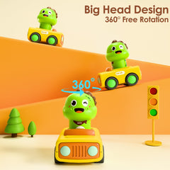 iPlay press-go dino car safety features with rounded edges
