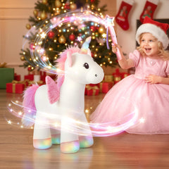 iPlay cuddly unicorn plush for comforting bedtime moments