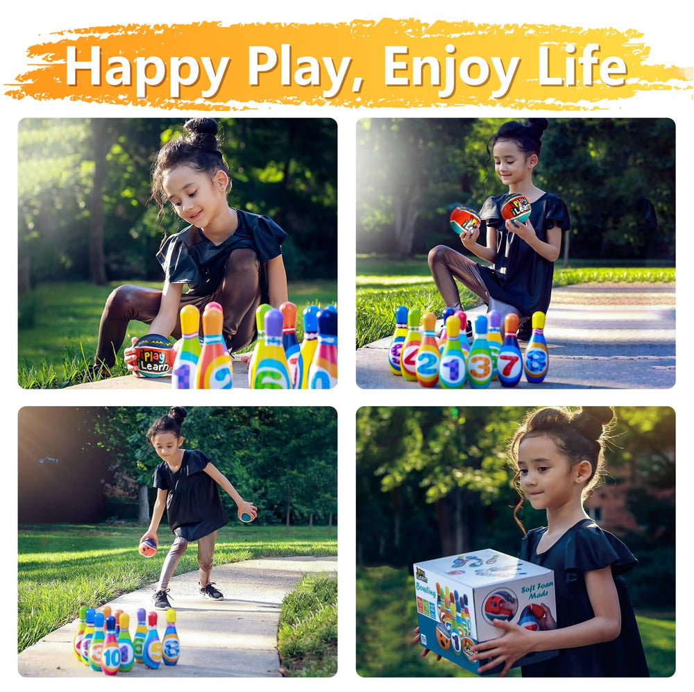 iPlay iLearn Kids Bowling Foam Balls 2: lightweight, easy grip for little hands.