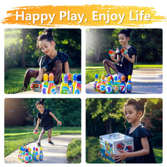 iPlay iLearn Kids Bowling Foam Balls 2: lightweight, easy grip for little hands.