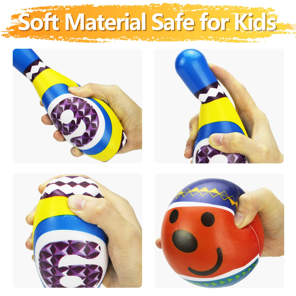 iPlay iLearn Bowling Set Package: complete foam pins and balls for indoor fun.