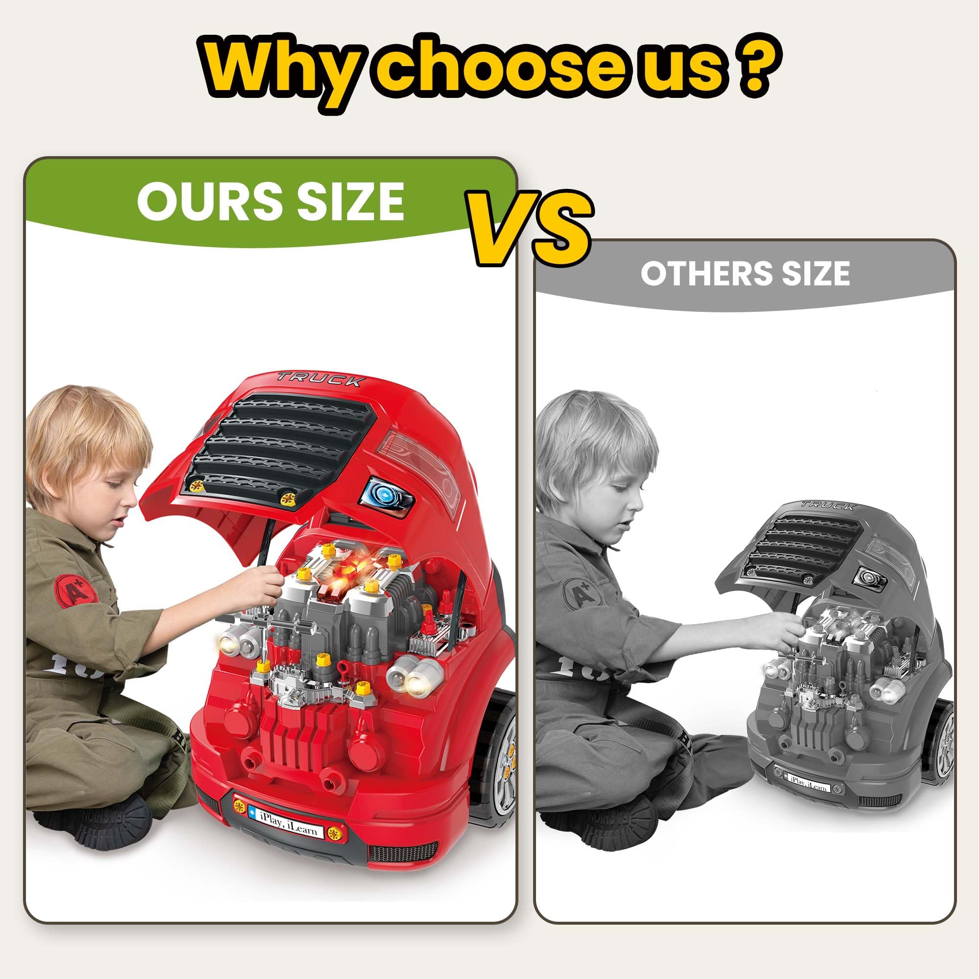 iPlay iLearn engine toy with LED lights and sounds simulates driving excitement