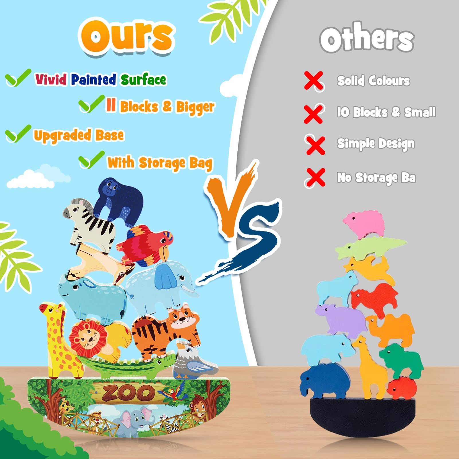 IPOURUP colorful animal blocks spark imaginative play and color recognition for preschoolers