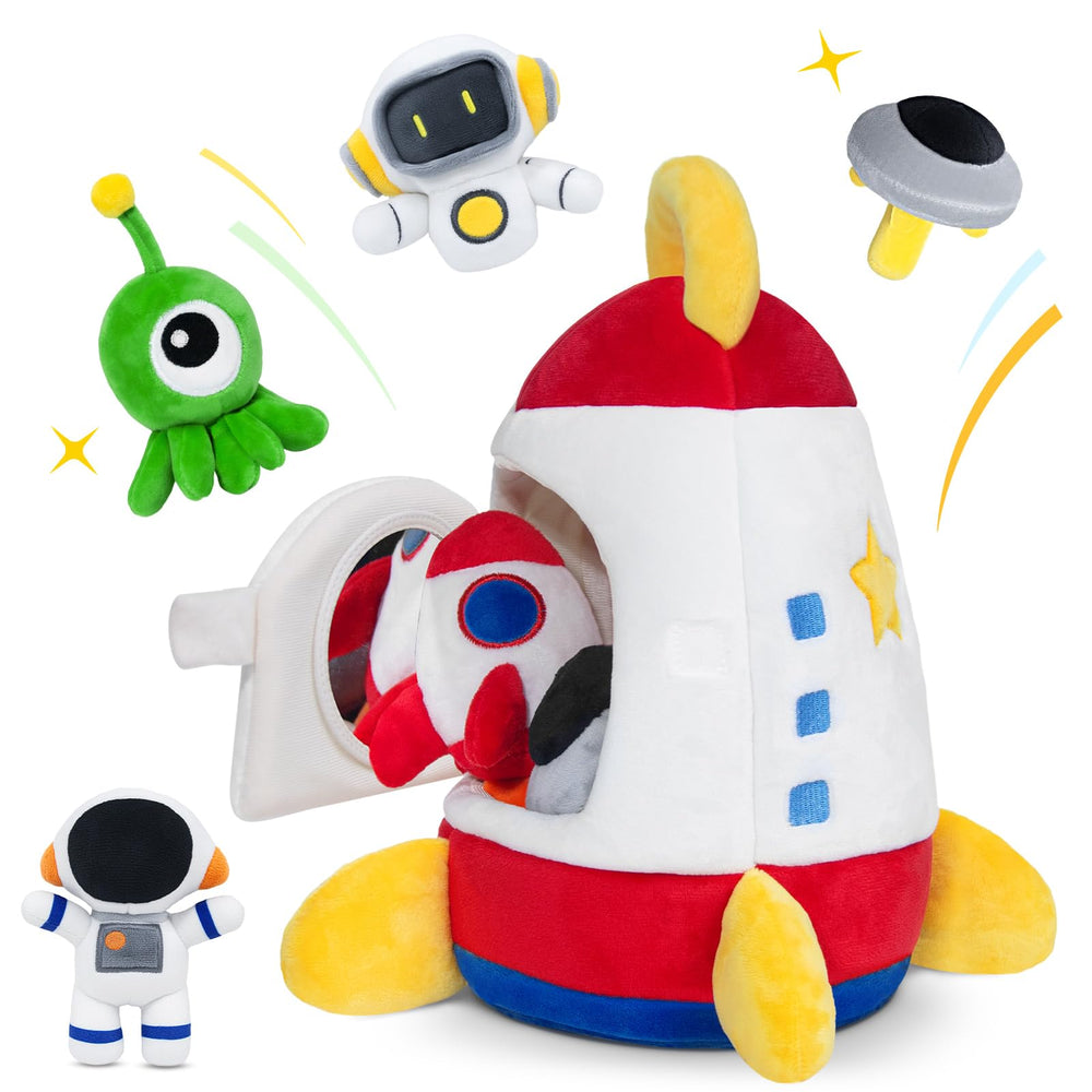 IPOZITO soft rocket front view promotes tactile exploration for babies.