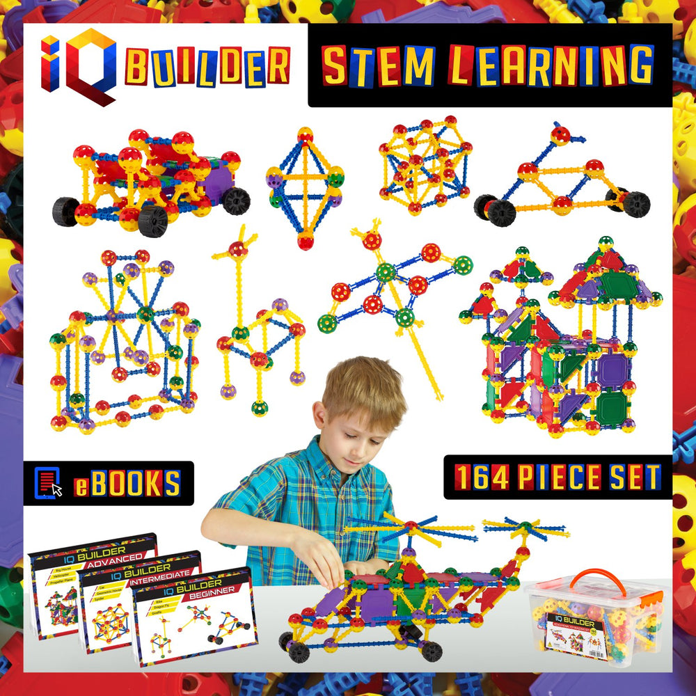 IQ BUILDER balance-building-set: hands assembling balance structures to boost spatial thinking.