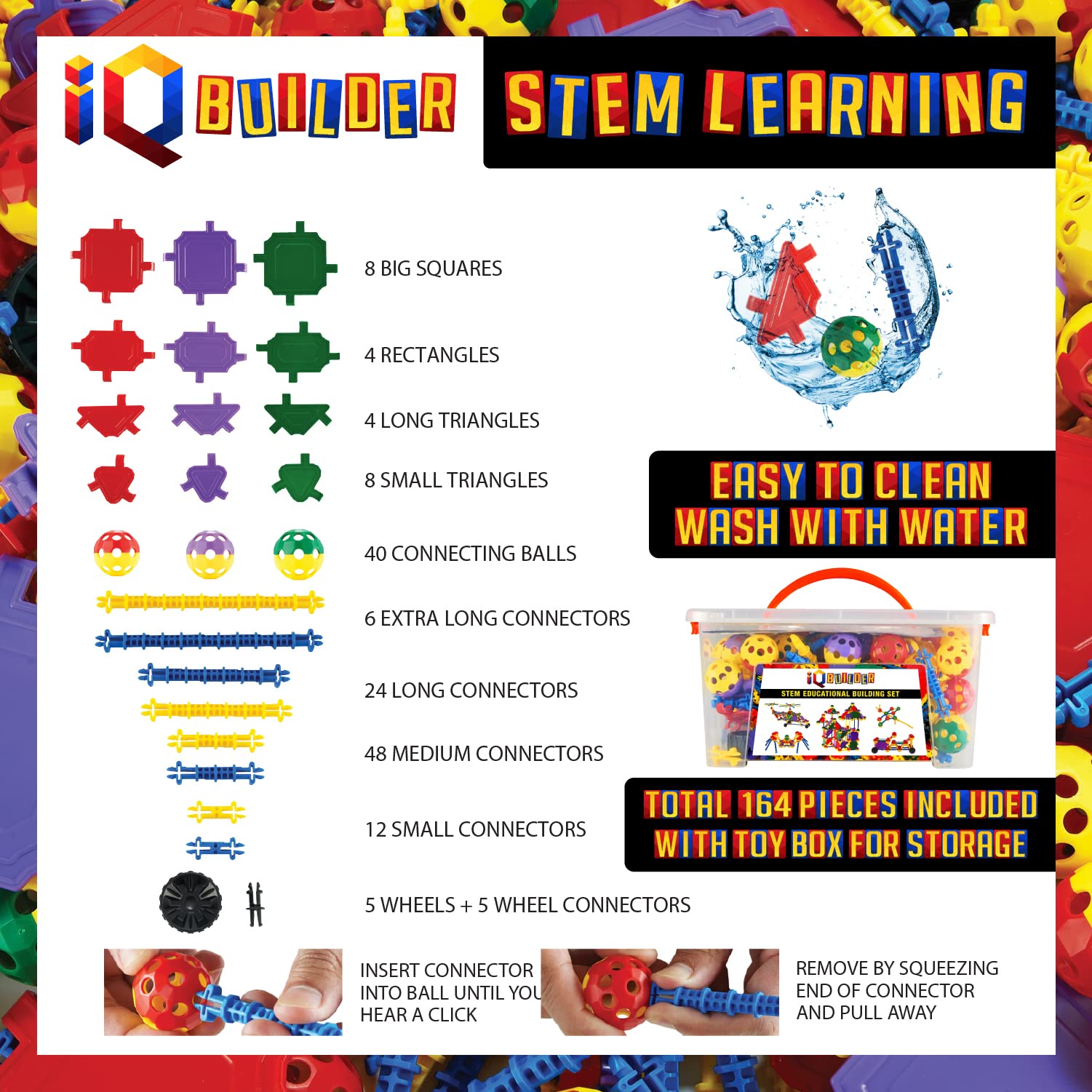 IQ BUILDER kids-building-kit: bright hands-on construction for ages 3-10.