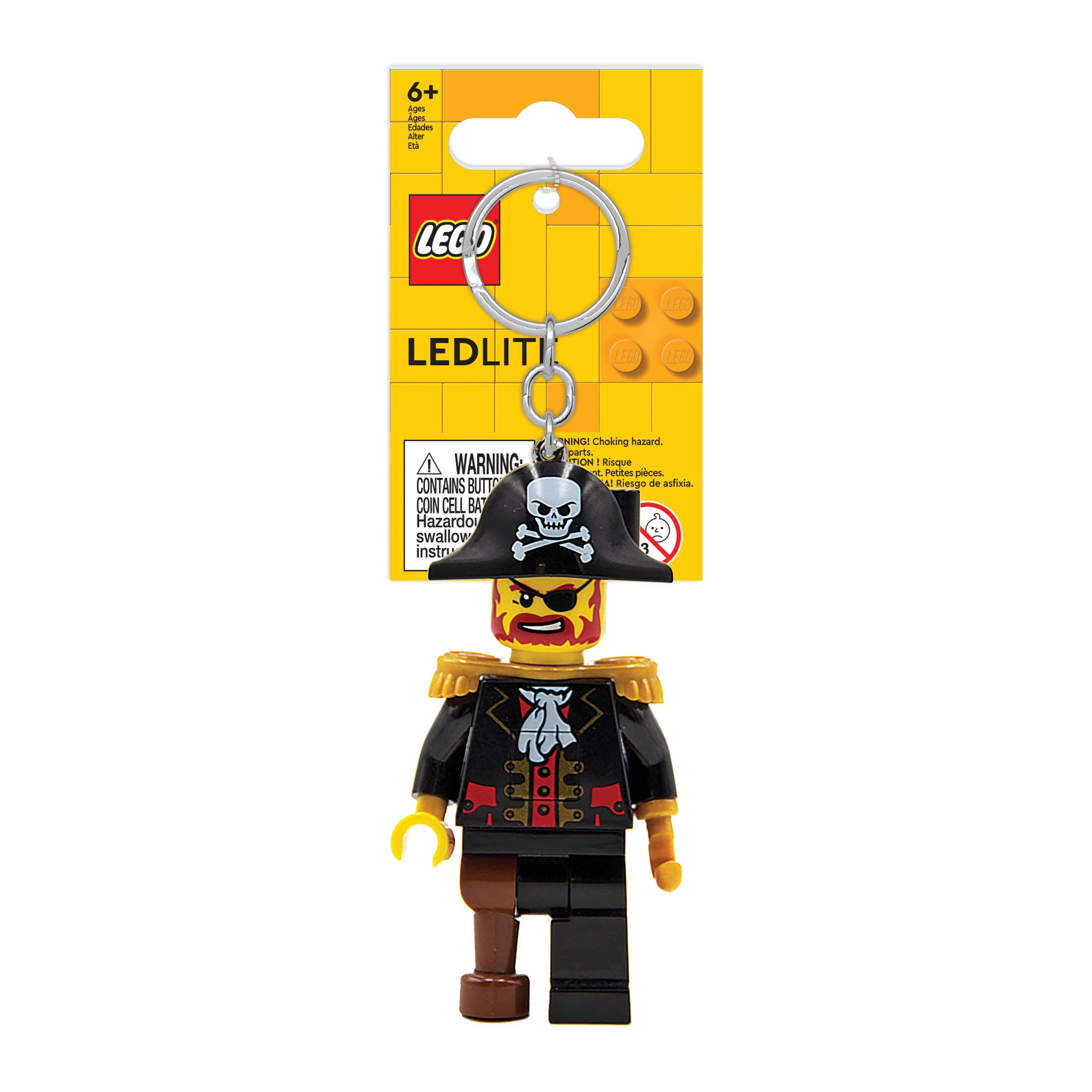 IQ LEGO Captain Brickbeard keychain light, great gift idea for LEGO fans.
