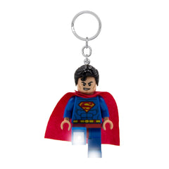 IQ LEGO DC Superman keychain light with foot LED for bright, on-the-go visibility.