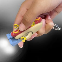 IQ LEGO Hot Dog Man keylight chest button powers bright LEDs in feet