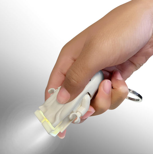 IQ LEGO Ghost keychain light shows LED feet illumination for low light