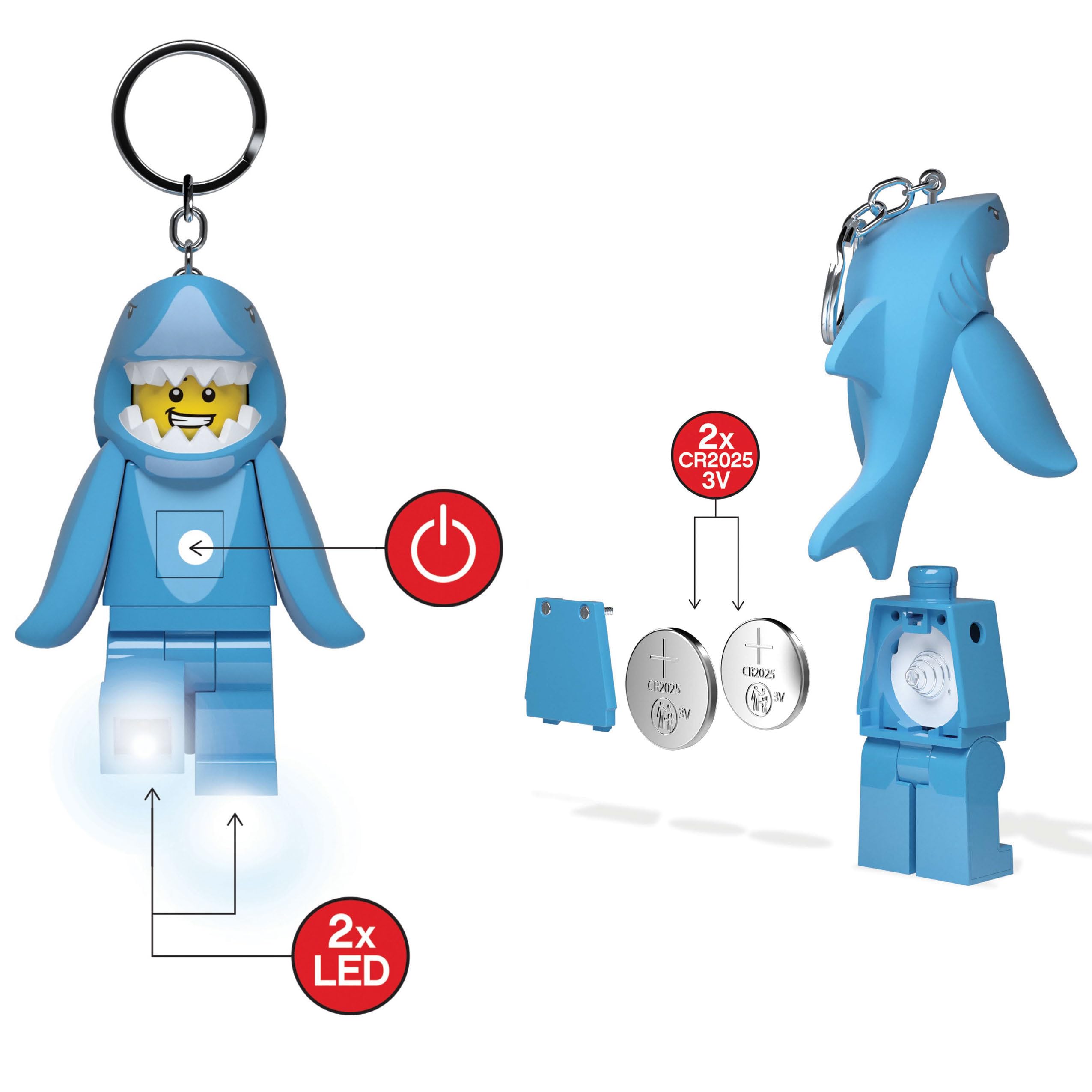 IQ LEGO minifigures keychain light; clip to backpack or badge reel for quick access.