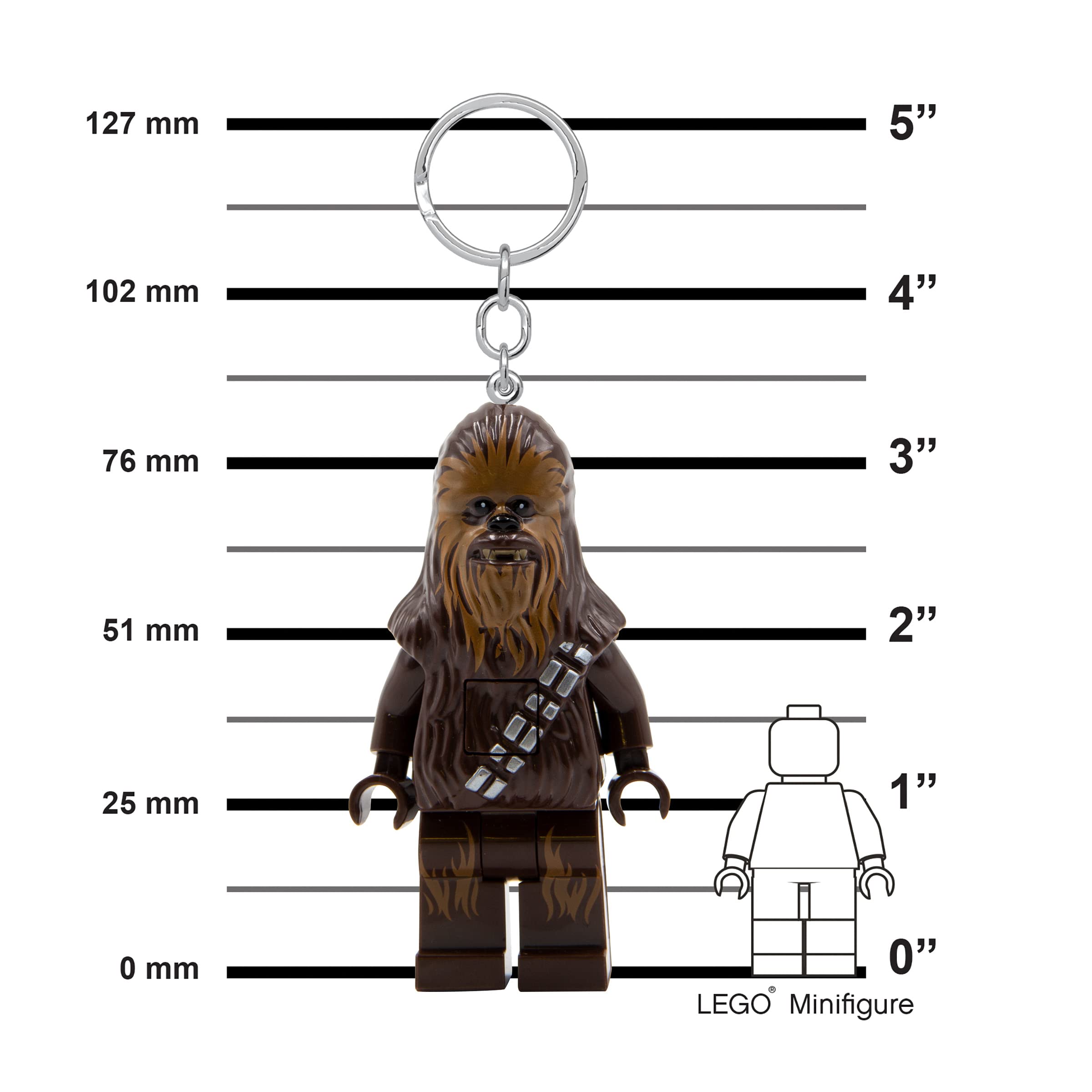 IQ LEGO Star Wars Chewbacca Key Light back view showing on/off chest switch.