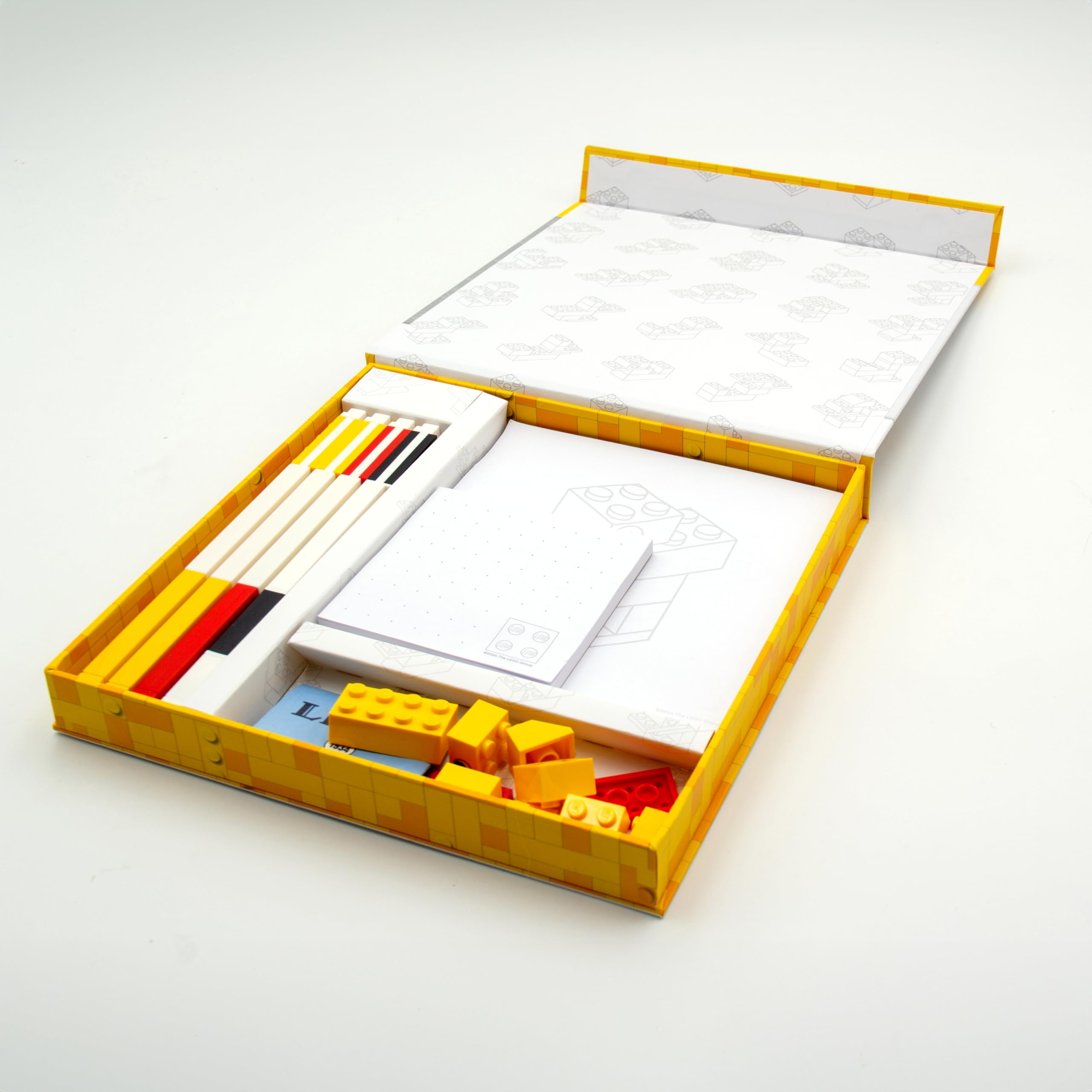 IQ Lego Stationery Eco Packaging highlighting plastic-free gift box.