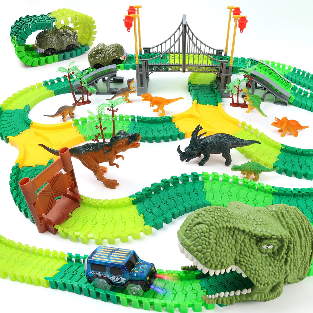 IQKidz Dinosaur World Race Track complete set for imaginative play and long builds