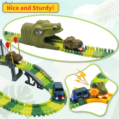 IQKidz Dinosaur World Race Track tunnel adds depth to adventurous tracks