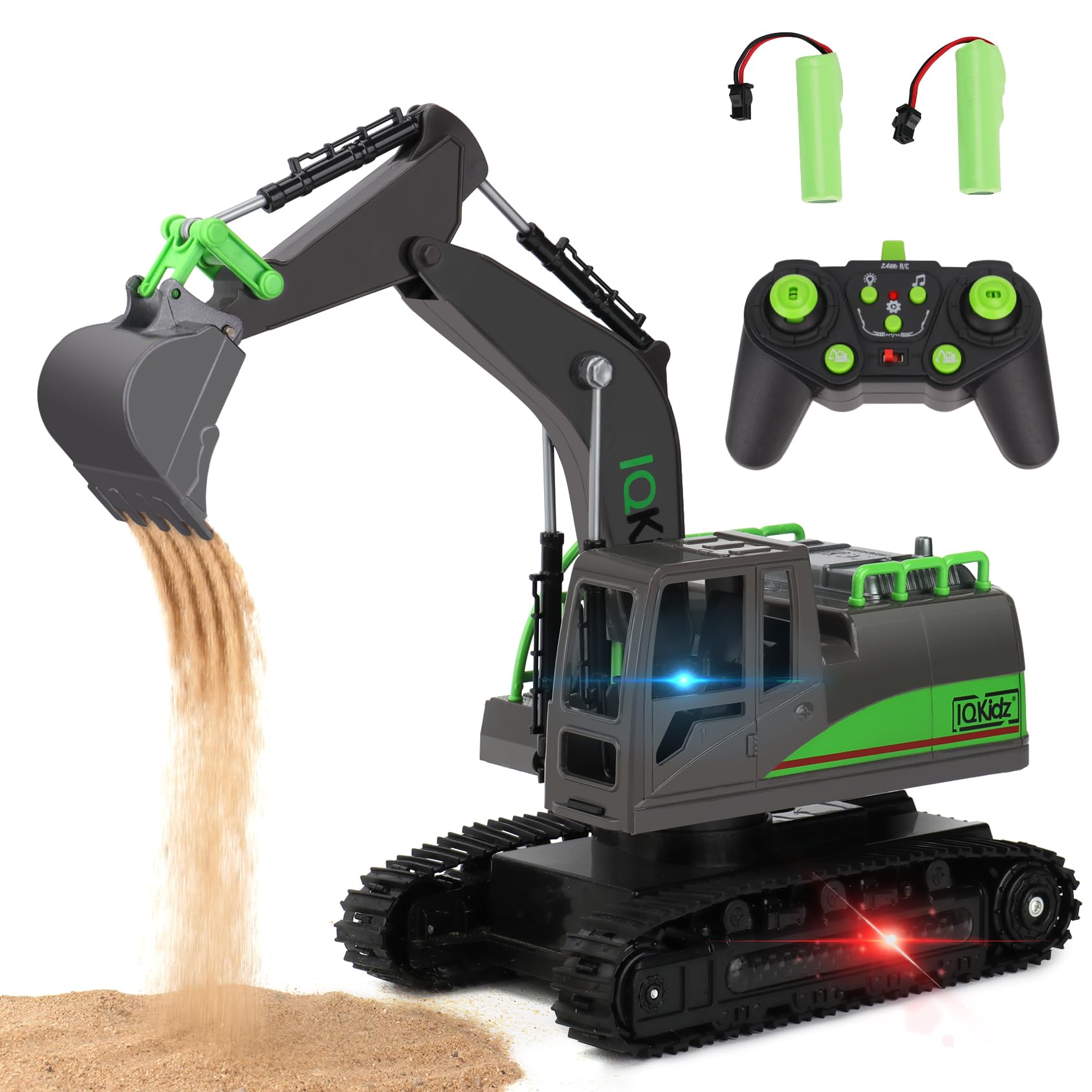 IQKidz remote control excavator with tracks for sandbox adventures
