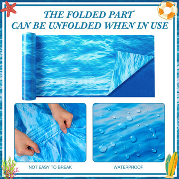 Irenare ocean tablecloth wide cover provides ample coverage for long outdoor tables.