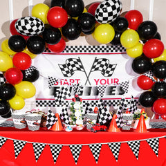 Irenare party decor setup creates car-themed tables for gatherings.