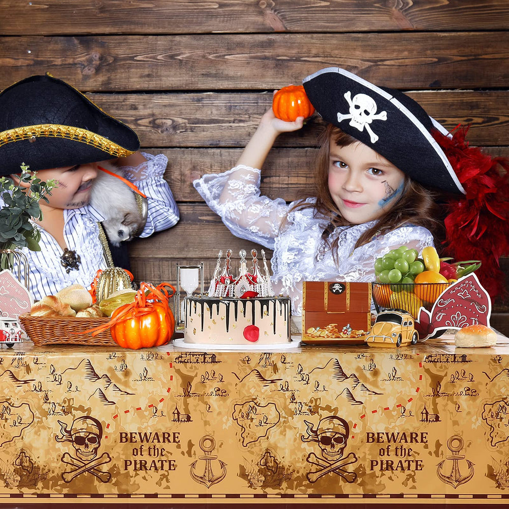Irenare waterproof table cover shields tables from spills during pirate adventures.