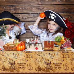 Irenare waterproof table cover shields tables from spills during pirate adventures.