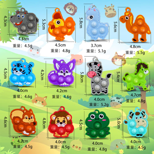 Irnushka animal pop keychain with elephants, a fun fidget for busy hands.