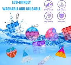 Irnushka Pop Fidget Keychain Triangle, compact stress-relief toy for backpacks and desks