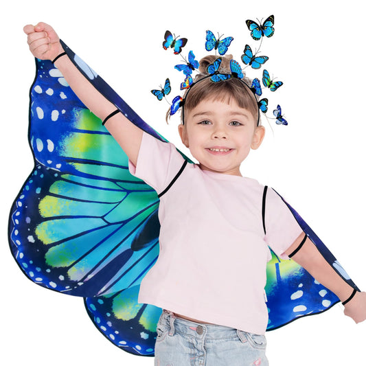 irolewin double-sided butterfly wings for toddlers, vivid colors for dress-up play.
