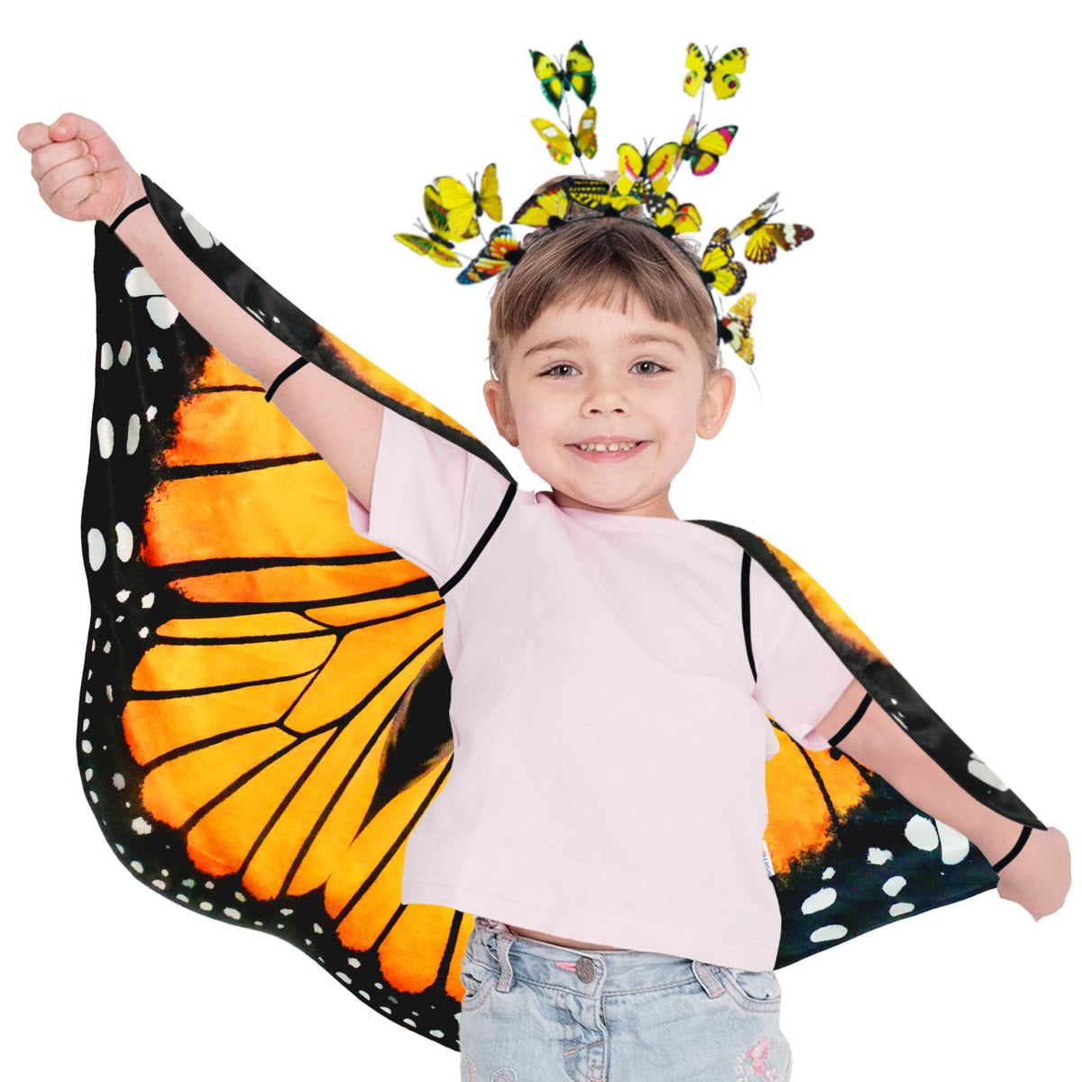 iROLEWIN double-sided butterfly wings for toddlers deliver vivid movement for imaginative play.