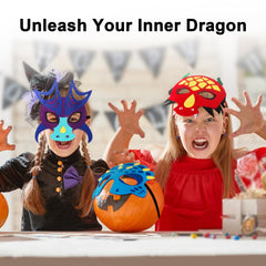 Side view of iROLEWIN dragon masks 12-pack, great for costume play.