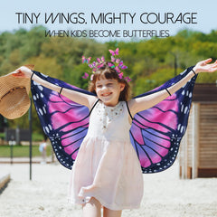 irolewin kids butterfly wings 3-point attachment close-up showing comfortable secure fit.