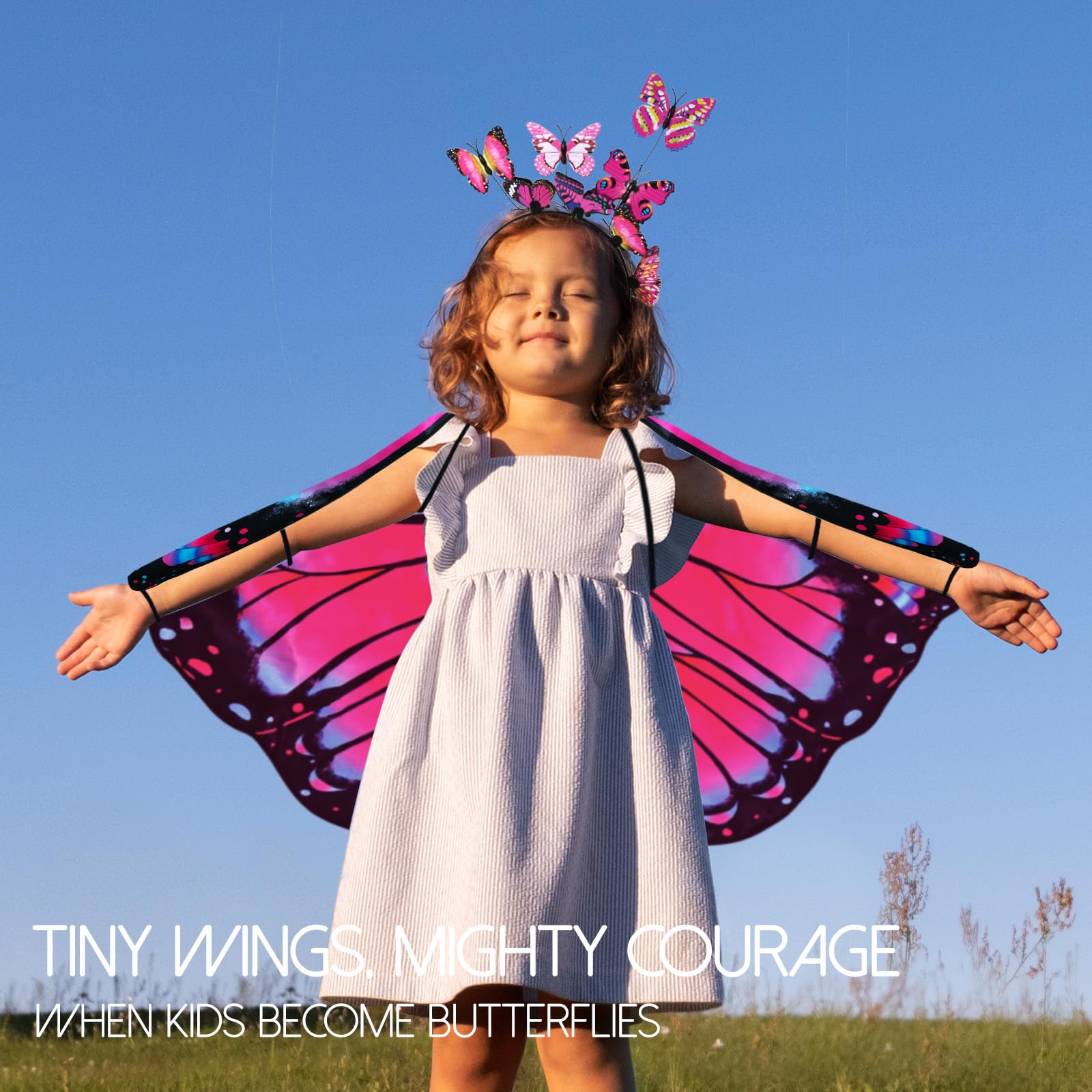 iROLEWIN one-piece butterfly wings—reduces tangling for safe, everyday fun.
