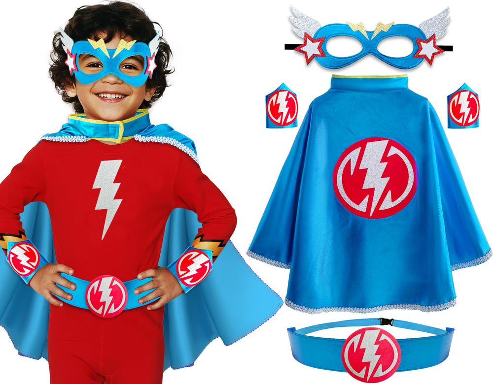 iROLEWIN Speed superhero cape with battle-worn finish for immersive pretend play