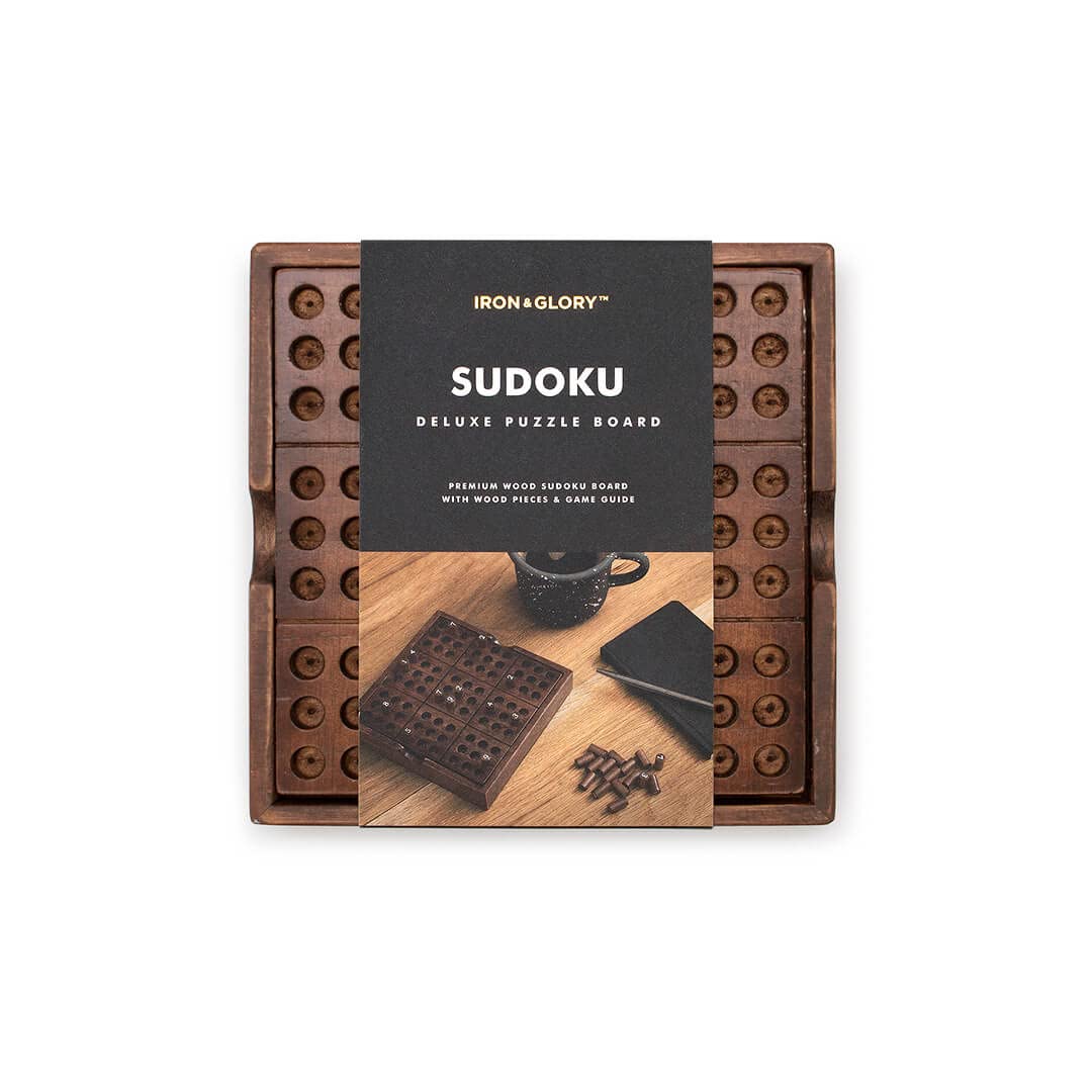 Iron And Glory wooden Sudoku pegs for tactile play and easy puzzle setup.