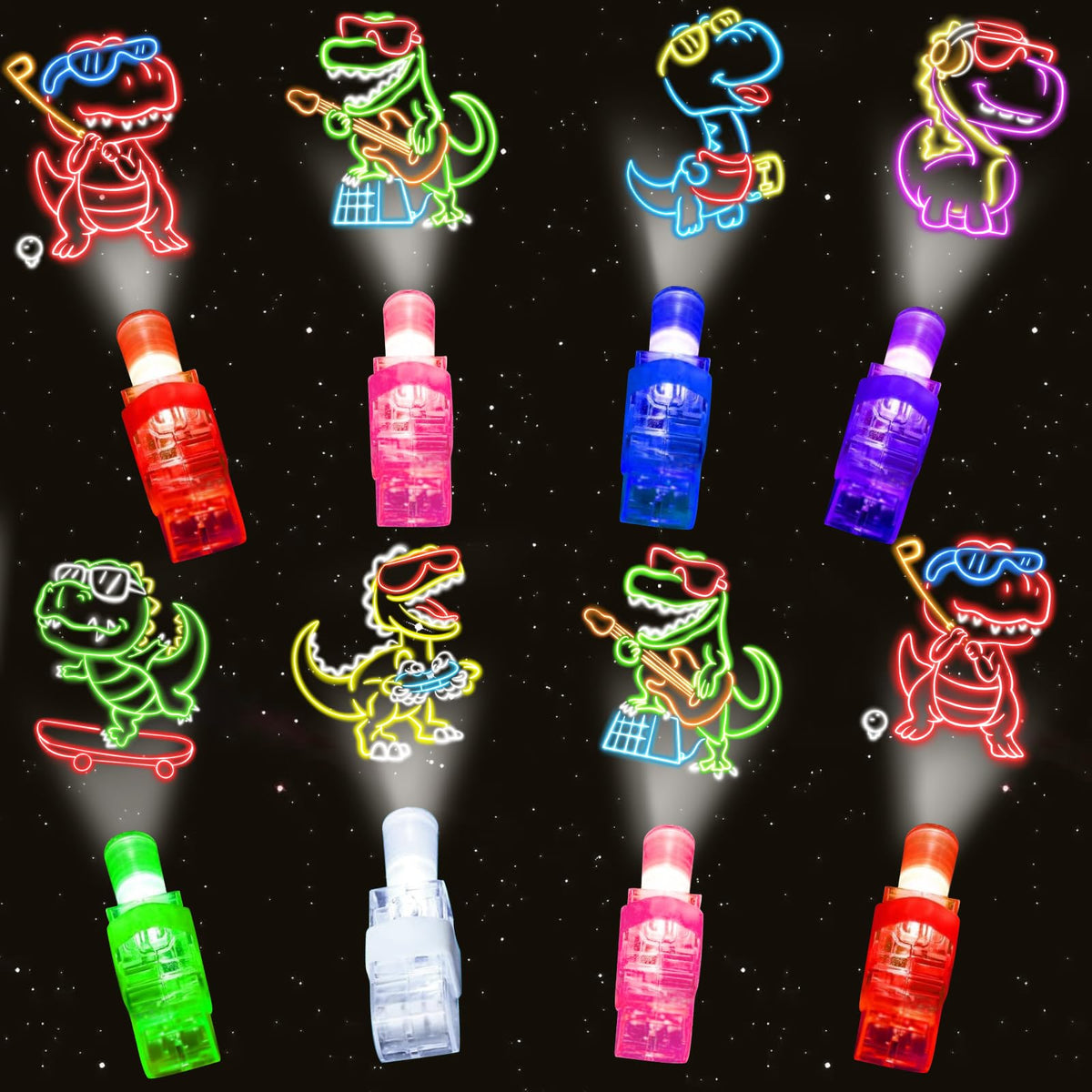 iRugosa hapfyer dinosaur finger lights, 24-pack, perfect for vivid party favors.