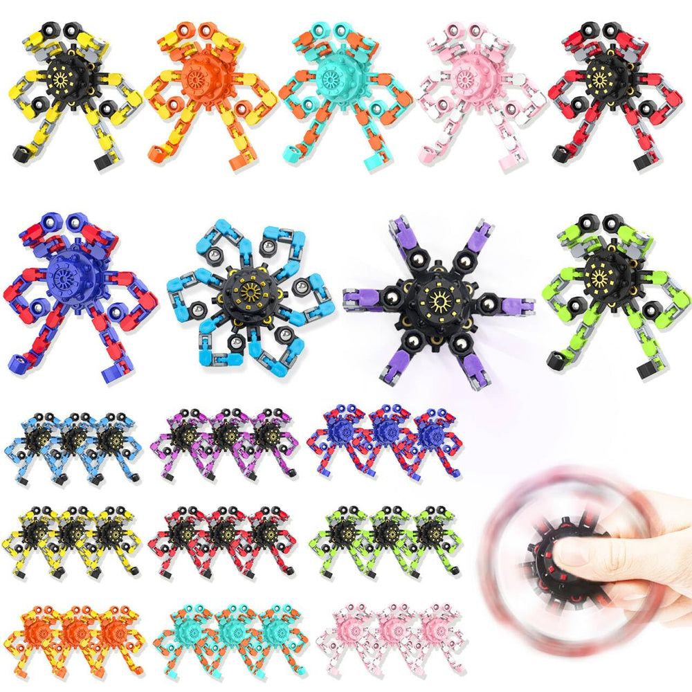 Irvotbes transformable spinner with six deformable chains for creative shapes and focus.