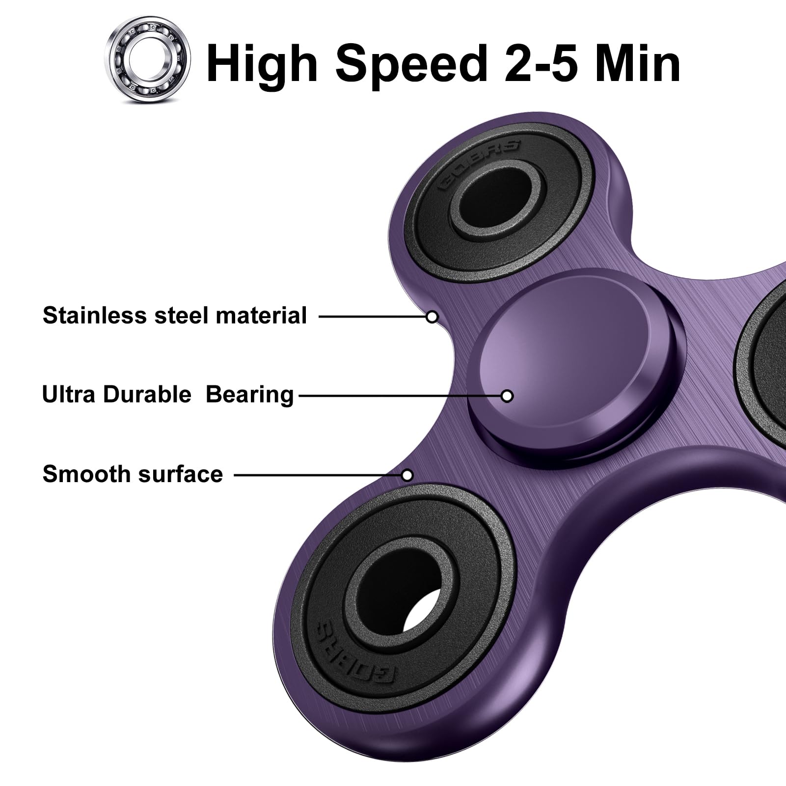 Isapral fidget spinner with stainless steel bearing delivers smooth spins for concentration.