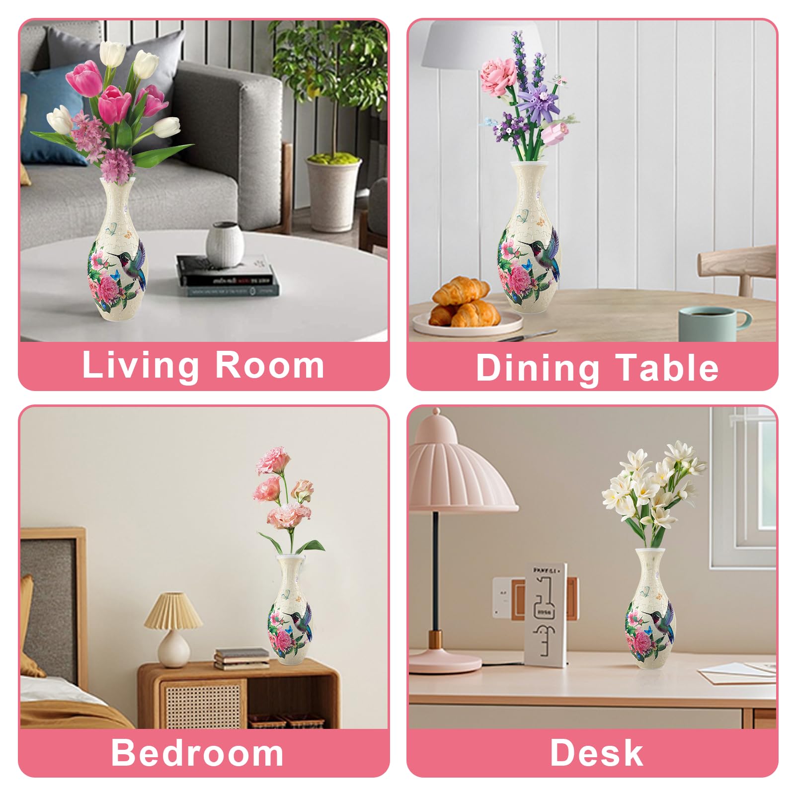 Iselyn 3D puzzle vase compact mouth suitable for single stems.