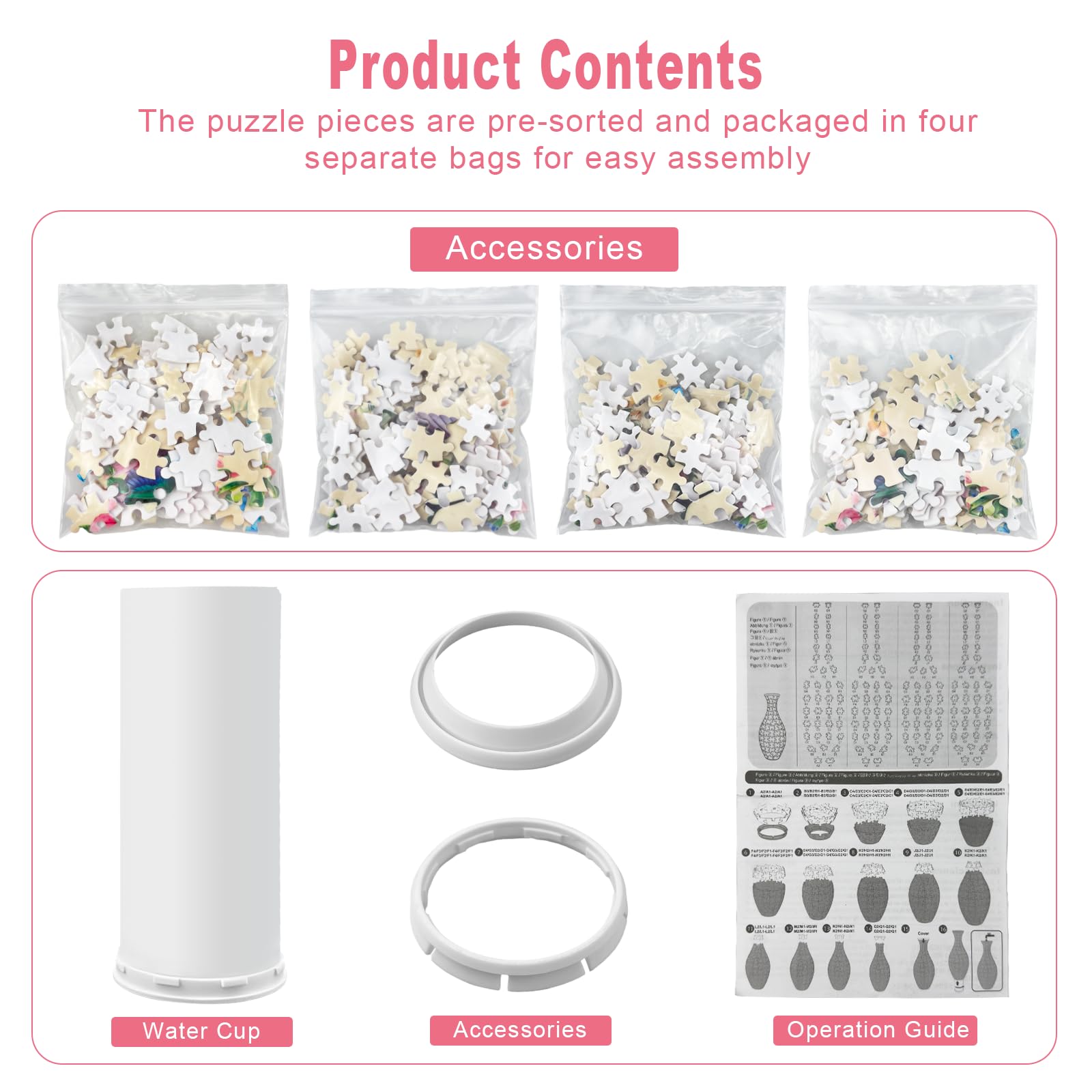Iselyn 3D puzzle vase complete tool-free set supports DIY satisfaction.