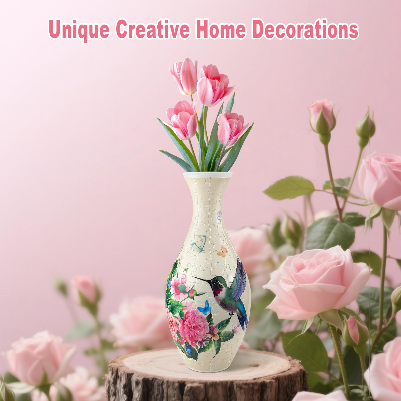 Iselyn 3D puzzle vase layer-by-layer construction highlighting patience-driven creativity.