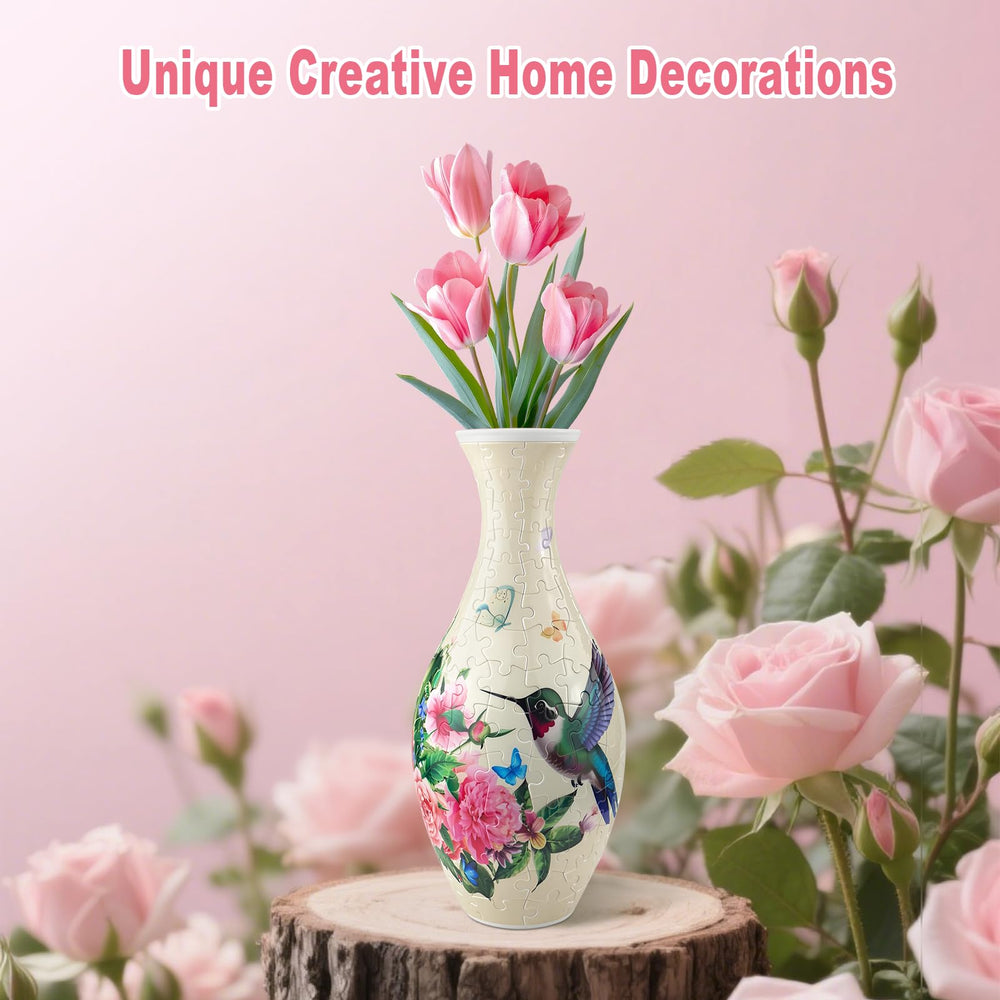 Iselyn 3D puzzle vase layer-by-layer construction highlighting patience-driven creativity.
