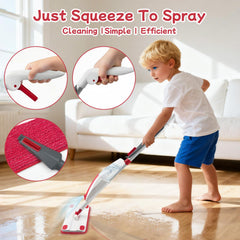 Iselyn spray mop water tank detachable for simple filling during playtime.