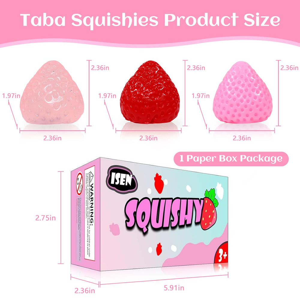 ISEN strawberry squishies red close-up showing soft velvet silicone