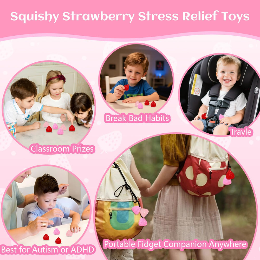 ISEN strawberry squishies transparent pink close-up
