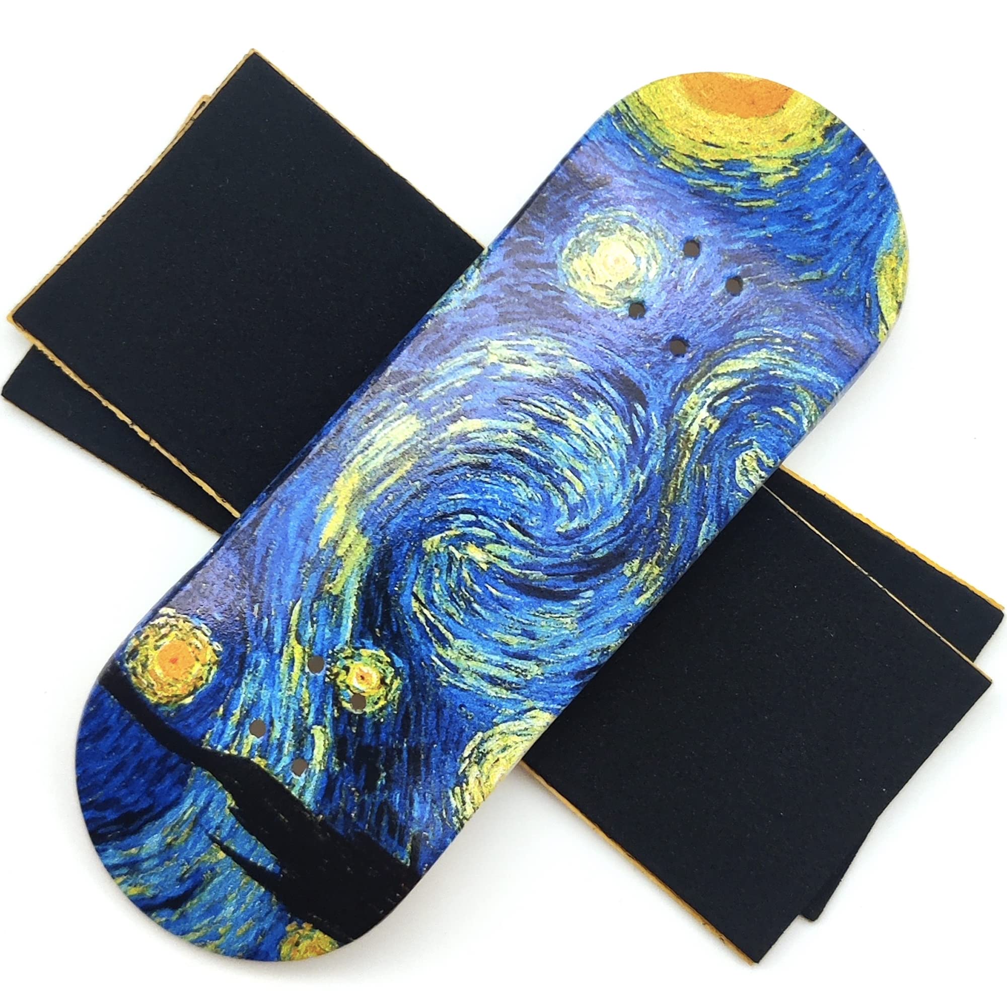 ishrunkthis Starry Night 34mm fingerboard set showing pre drilled holes and smooth surface