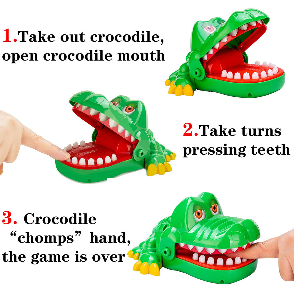 iShyan crocodile teeth game shows durable plastic construction for active play.