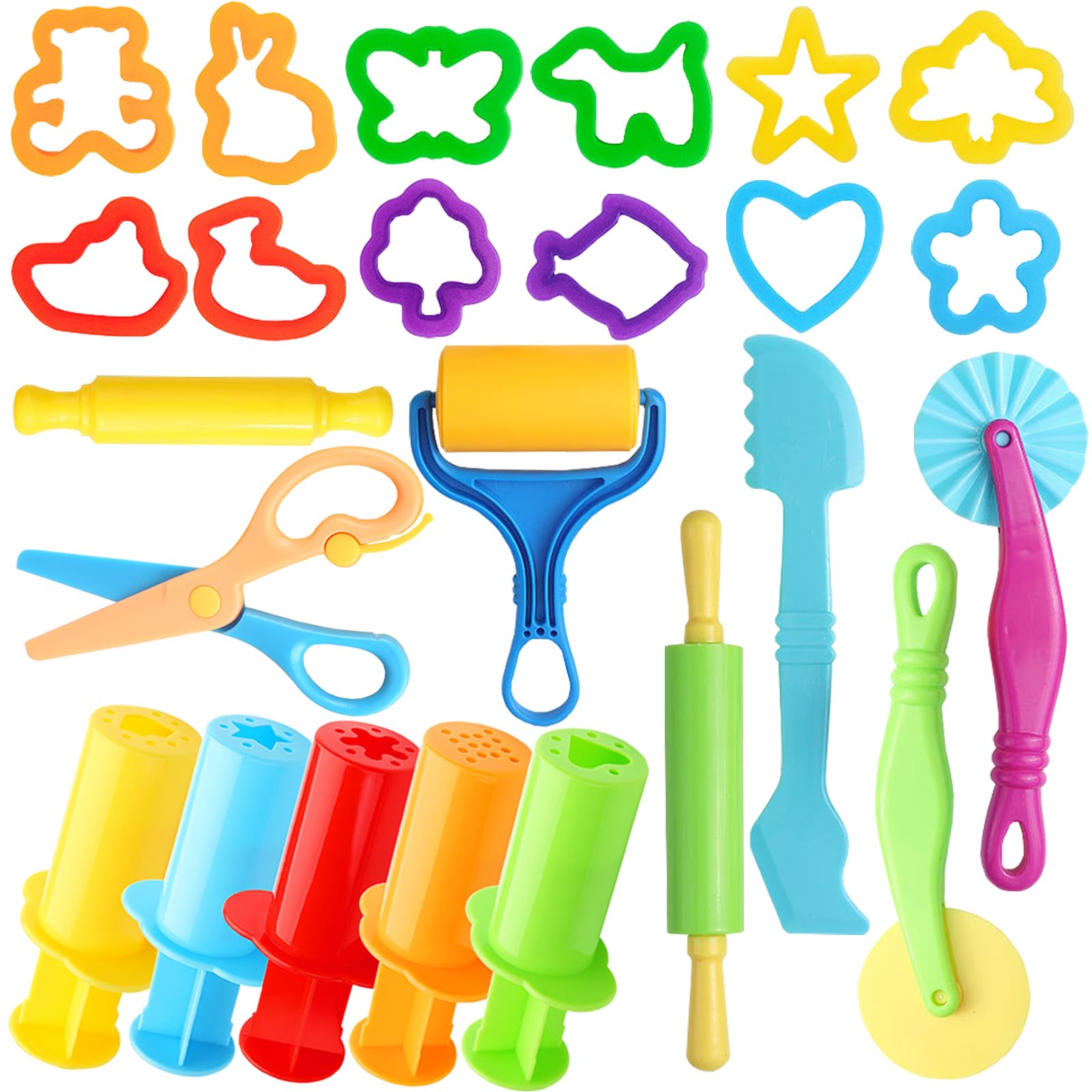 iShyan dough tools kit rolling pin set for kids, smooth rolling for dough shaping