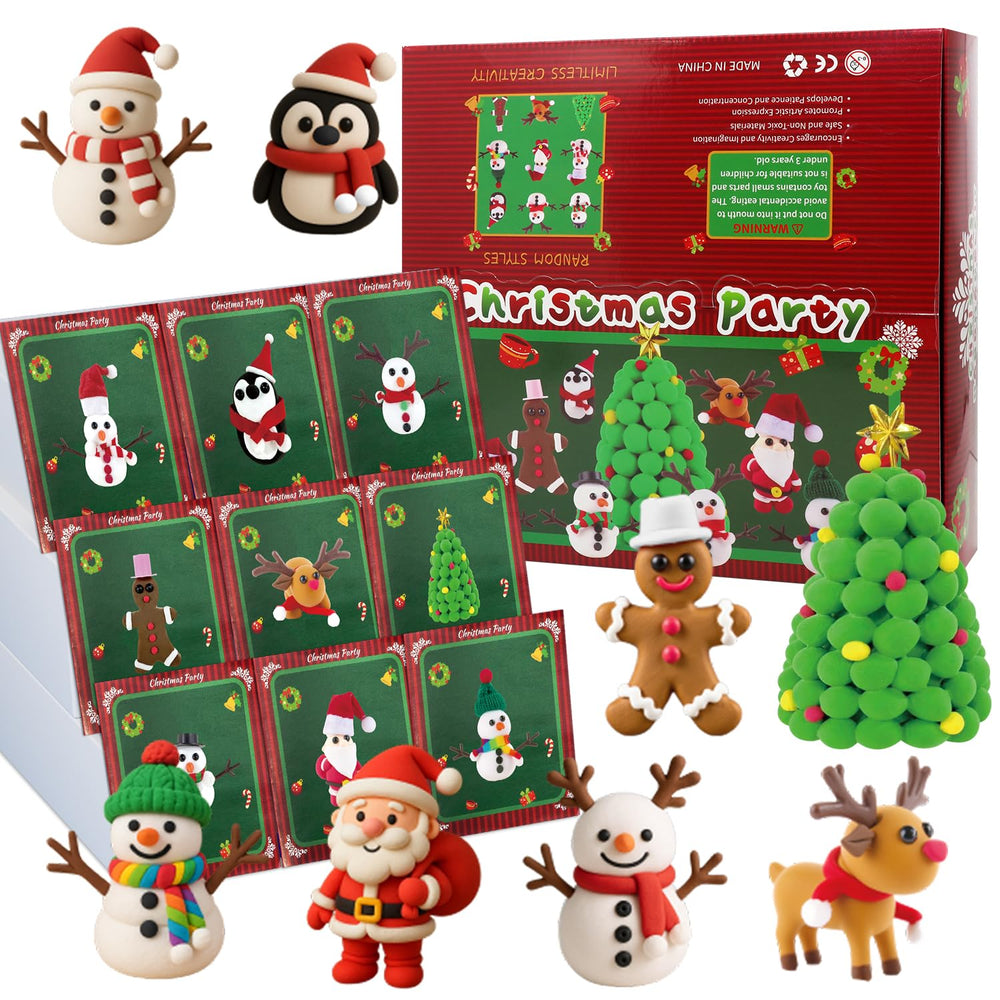 ISKIHO Christmas crafts kit snowman figure for kids; safe, non-toxic modeling fun.