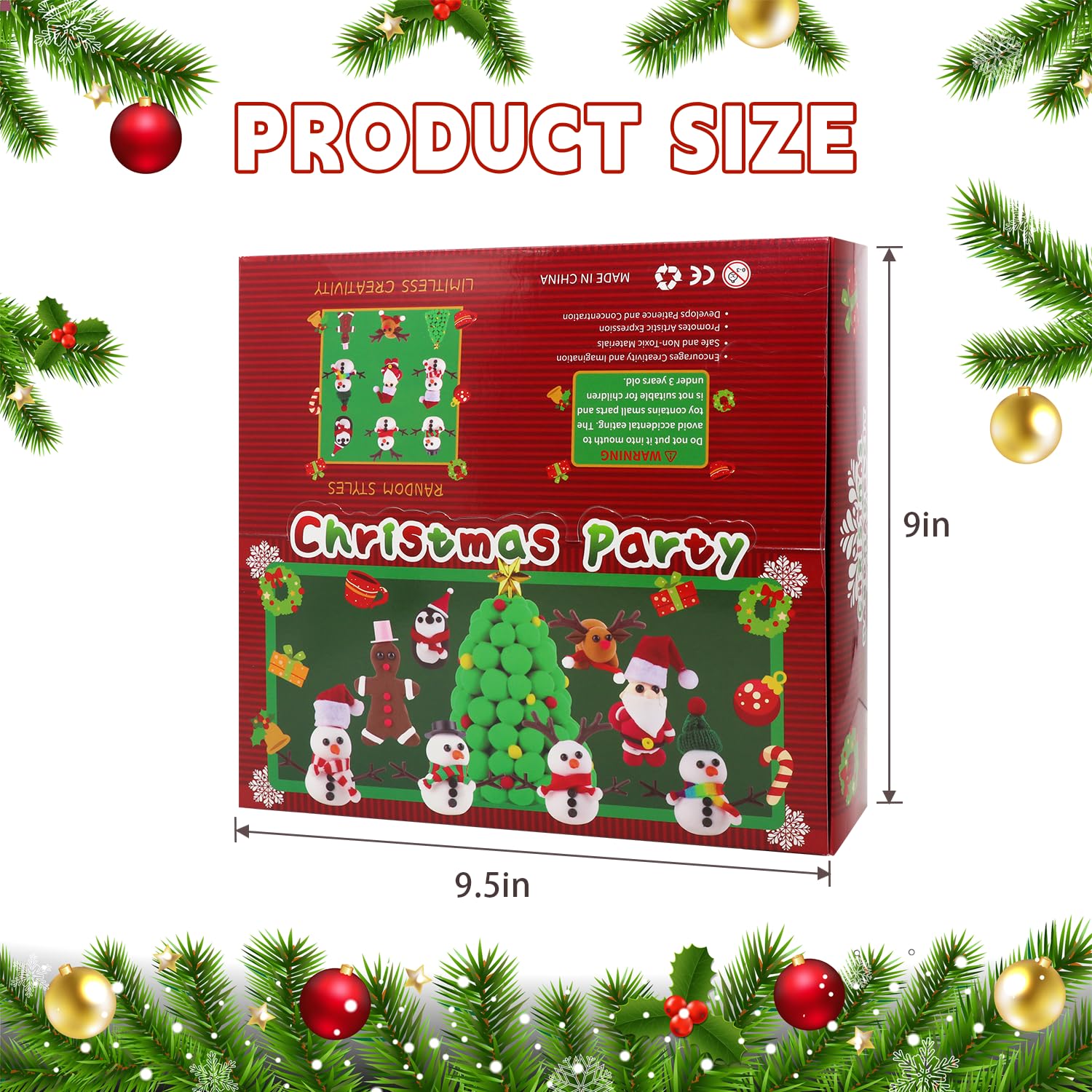 ISKIHO Santa figure with accessories; perfect party decor craft for children.